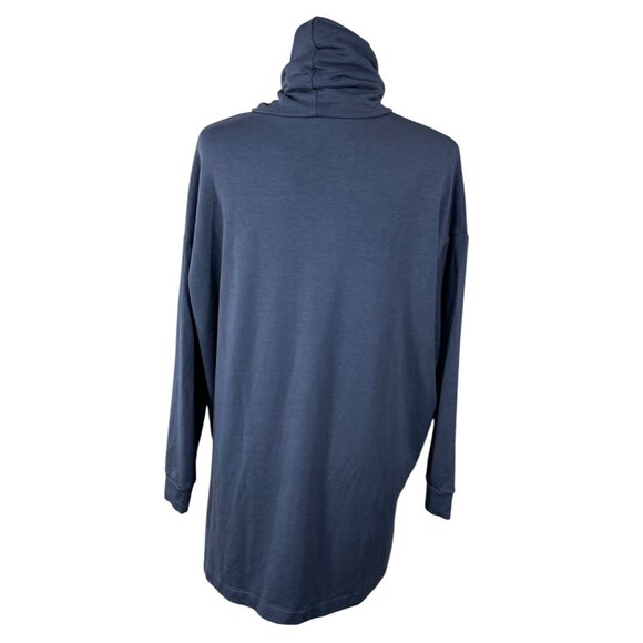 Capote Turtleneck Tunic Top Slate Blue Size S Small Oversized Lauren - Picture 4 of 7
